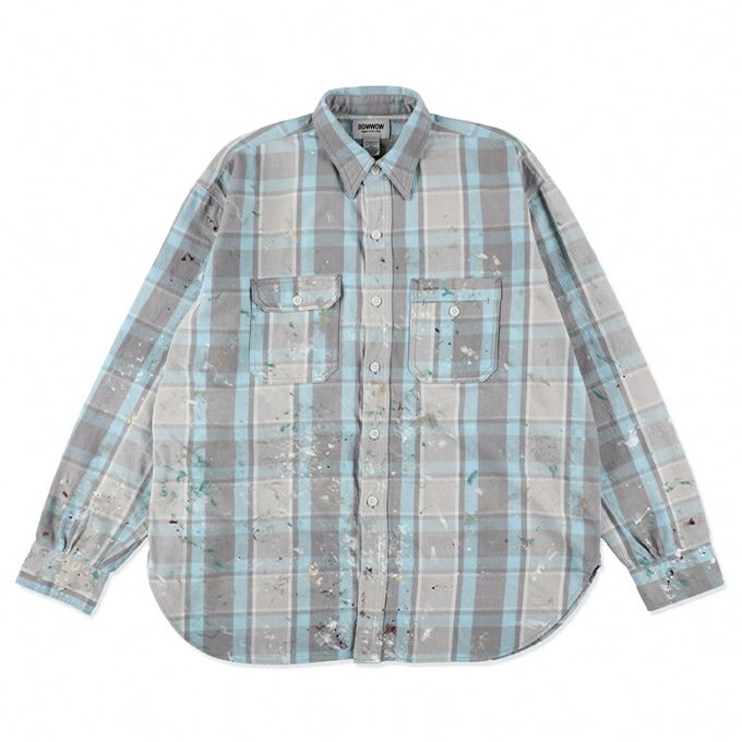 BOWWOW 25AW PAINTER'S PAINT STAINED FLANNEL SHIRT